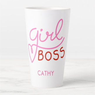 Tasse Latte Typographie moderne de la fille Boss amusante Latt