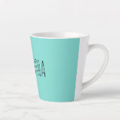 Tasse Latte Typographie moderne Nom Bleu Vert (Droite)