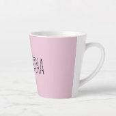 Tasse Latte Typographie moderne Nom rose (Droite)