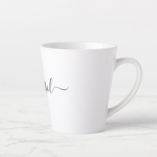 Tasse Latte Typographie moderne tendance Nom (Droite)