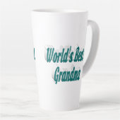 Tasse Latte Typographie verte de grand-mère (Angle droit)