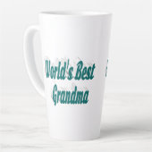 Tasse Latte Typographie verte de grand-mère (Angle gauche)