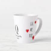 Tasse Latte U R MVP Moderne Christian Valentine Monogramme (Angle droit)