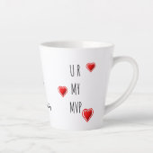Tasse Latte U R MVP Moderne Christian Valentine Monogramme (Droite)