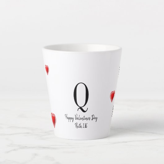 Tasse Latte U R MVP Moderne Christian Valentine Monogramme (Devant)