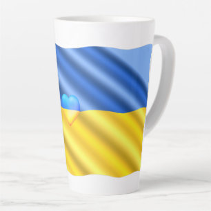 Tasse Latte Ukraine - Paix - drapeau ukrainien - Soutien à la