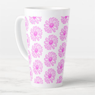 Tasse Latte Ultra Rose Fleur de marguerite Impression, Hippie