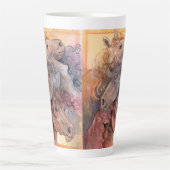 Tasse Latte Un avec le Herd Watercolor Horses (Devant)