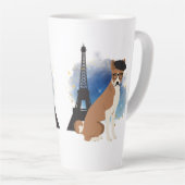 Tasse Latte Un Basenji à Paris drôle de chien (Angle droit)