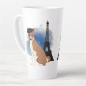 Tasse Latte Un Basenji à Paris drôle de chien (Angle gauche)