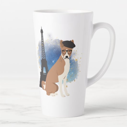 Tasse Latte Un Basenji à Paris drôle de chien (Droite)
