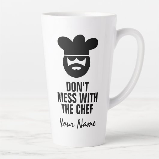 Tasse Latte Un cadeau amusant en latte pour cuisinier cuisinie (Droite)