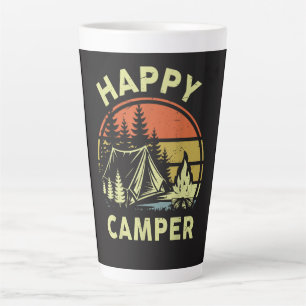 Tasse Latte Un campeur heureux tout-petit garçon drôle camping