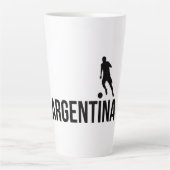 Tasse Latte Un joueur de football du drapeau argentin utilise  (Devant)