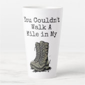 Tasse Latte "Un mile dans mes bottes" (Devant)