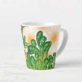 Tasse Latte Un motif artistique vert et or représentant un arb (Angle droit)