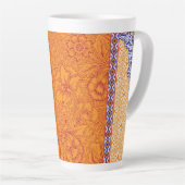 Tasse Latte Un motif cachemire en orange et bleu, (Angle droit)