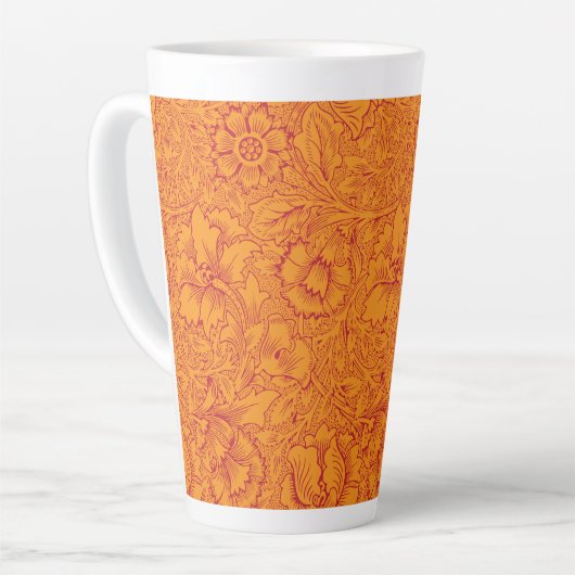 Tasse Latte Un motif cachemire en orange et bleu, (Angle gauche)