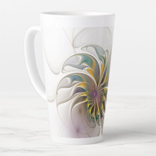 Tasse Latte Un ornement fractal coloré. Art Abstrait (Angle gauche)