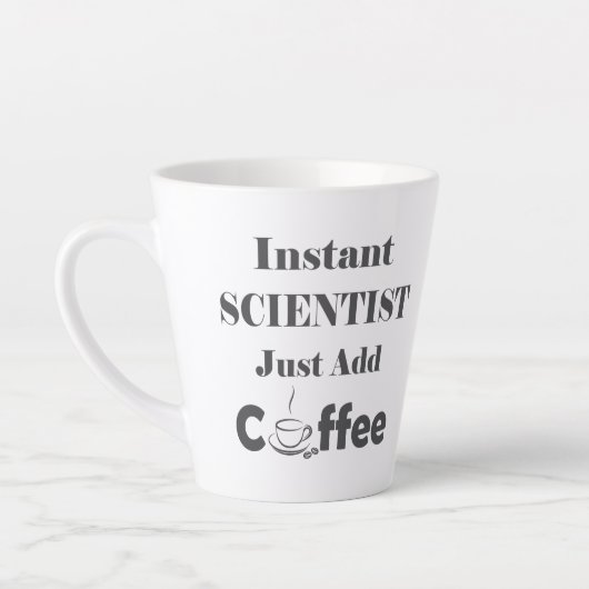 Tasse Latte Un scientifique vient juste d'ajouter du café (Gauche)