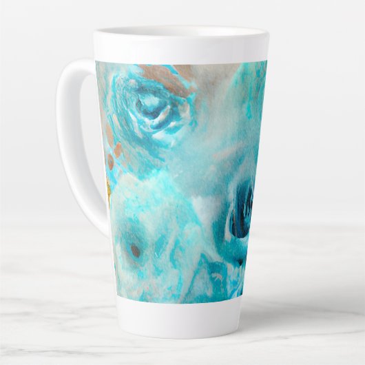 Tasse Latte Un Shabby Bleu Chic Ephemera Design Series 7 (Angle gauche)