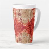 Tasse Latte Un tissu orangé et marron motif, (Angle droit)