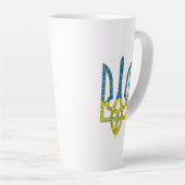 Tasse Latte Un trident ukrainien texturé drapeau d'Ukraine cou (Angle droit)