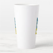 Tasse Latte Un trident ukrainien texturé drapeau d'Ukraine cou (Devant)