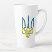 Tasse Latte Un trident ukrainien texturé drapeau d'Ukraine cou (Droite)