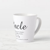Tasse Latte Uncle Cool amusant Élégant script noir et blanc (Angle droit)