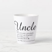 Tasse Latte Uncle Cool amusant Élégant script noir et blanc (Devant)