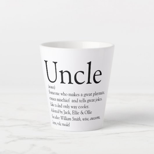 Tasse Latte Uncle Fundy Définition Fun moderne (Devant)