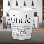 Tasse Latte Uncle Fundy Définition Fun moderne<br><div class="desc">Personnalisez votre oncle ou votre oncle préféré pour créer un cadeau unique. Une façon parfaite de lui montrer à quel point il est extraordinaire chaque jour. Conçu par Thisnotme©</div>