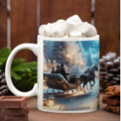 Tasse Latte Une Belle Balade En Sleigh Avec Père Noël