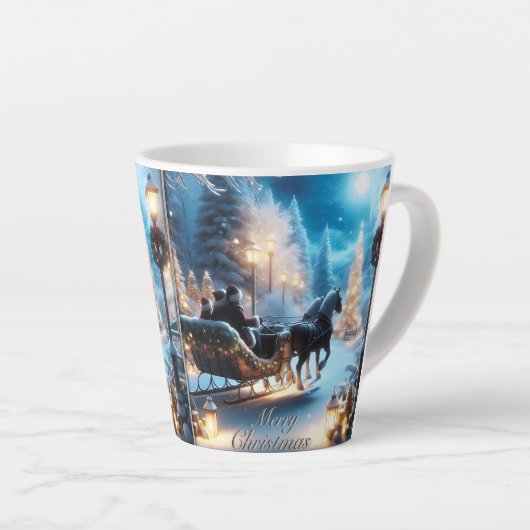 Tasse Latte Une Belle Balade En Sleigh Avec Père Noël (Angle droit)
