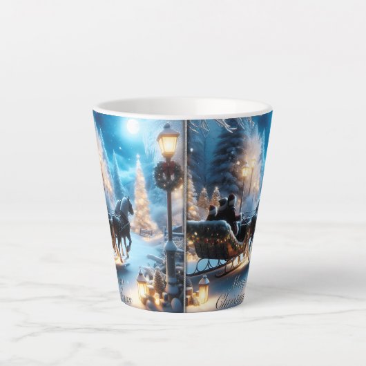 Tasse Latte Une Belle Balade En Sleigh Avec Père Noël (Devant)