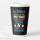 Tasse Latte Une Fille Devrait Être Mariée À Mécanique (Devant)