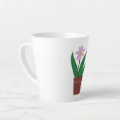 Tasse Latte Une fleur violette dans un pot (Angle gauche)