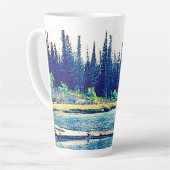 Tasse Latte Une Forêt Sauvage Canadienne Majestueuse. Commande (Angle gauche)