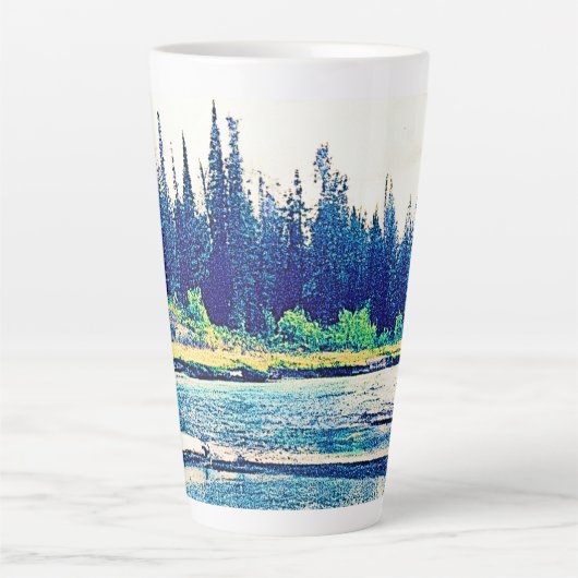 Tasse Latte Une Forêt Sauvage Canadienne Majestueuse. Commande (Devant)