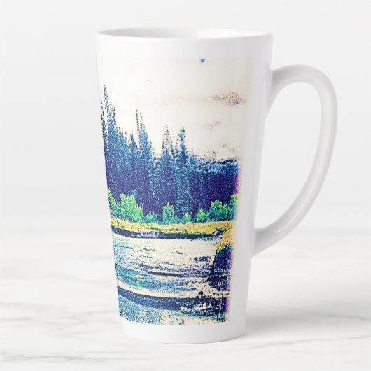Tasse Latte Une Forêt Sauvage Canadienne Majestueuse. Commande (Droite)