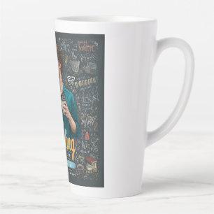 Tasse Latte Une illustration artistique d'un enseignant