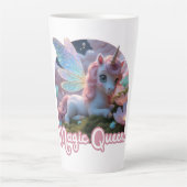 Tasse Latte Une licorne blanche aux ailes (Devant)