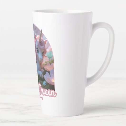Tasse Latte Une licorne blanche aux ailes (Droite)