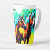 Tasse Latte Une pièce d'art Cheval brillante et joyeuse. Comma (Angle droit)