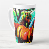 Tasse Latte Une pièce d'art Cheval brillante et joyeuse. Comma (Angle gauche)