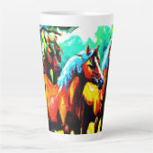 Tasse Latte Une pièce d'art Cheval brillante et joyeuse. Comma (Devant)