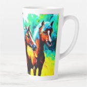 Tasse Latte Une pièce d'art Cheval brillante et joyeuse. Comma (Droite)