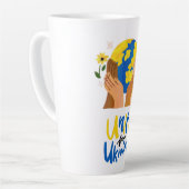 Tasse Latte Une unité mondiale pour l'Ukraine (Angle gauche)