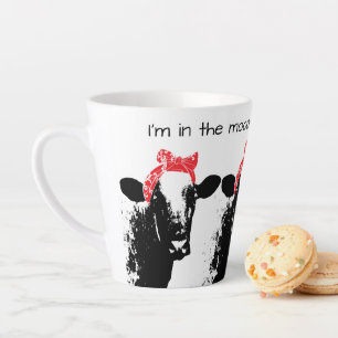 Tasse Latte Une vache folle portant une banane rouge